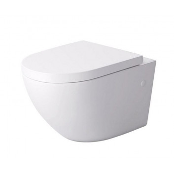 Závesné wc WC Massi, 48x36cm, bezkołnierzowa, s pozvoľným sklápaním sedadlo Duro Decos, biely