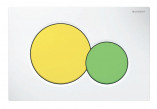 Ovládacie tlačidlo Geberit Sigma01, dwudzielny, biely, tlačítka žltý i zelený