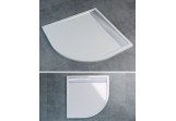Sprchová vanička z konglomerátu SanSwiss Ila štvrťkruhový 900x900mm, biela
