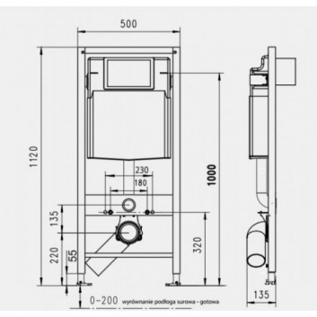 Modul podmietkowý WC JomoTech, výška montážna 1120mm, wsporniki w zestawie