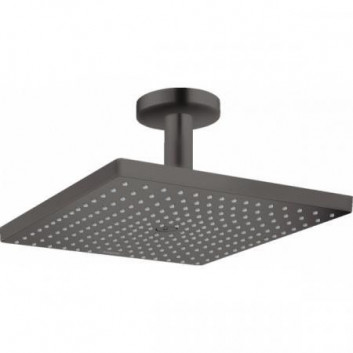 Horná sprcha Hansgrohe Raindance E 300 1jet, 30x30cm, stropné pripojenie, čierna matnéný