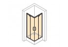 Štvorcový sprchovací kút Huppe Aura dverí posuvné 80x80 cm, wys. 190 cm, saténové profily matnéný, sklo číre