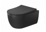 Misa WC Závěsná Massi Decos Rimless, bez splachovacieho kruhu, 55x36cm, sedadlo s pozvoľným sklápaním, čierna matnéný