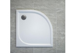 Sprchová vanička z konglomerátu SanSwiss Ila štvrťkruhový 900x900mm, biely