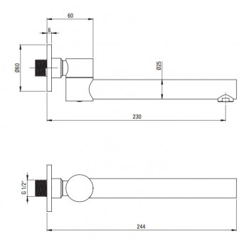Deante Cascada výtokové rameno vaňováumyvadlová składana chróm