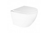 Súprava závesné WC wc Oltens Hamnes Kort, 49x36,5cm, PureRim, S povrchom SmartClean s pozvoľným sklápaním sedadlo - biely