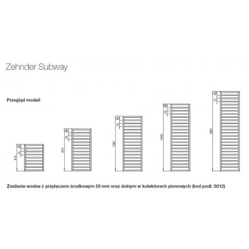 Grzejnik Zehnder Subway 1837x600 mm - biały- sanitbuy.pl
