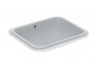 Geberit Variform Umývadlo pod dosku, obdĺžniková, 58cm, z prepadom, bez otvoru pre batériu