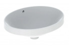 Geberit Variform Zápustné umývadlo, Oválna, 50cm, z prepadom, bez otvoru pre batériu