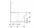 Geberit Selnova Square Na postavení misa WC do spłuczki nasadzanej, lievikový, B35cm, H40cm, T68cm, przylegająca do stieny, częściowo skryté mocowania, odtok vodorovný alebo vertikálny, Rimfree