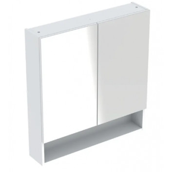 Geberit Selnova Square Zrkadlová skrinka, B58.8cm, H85cm, T17.5cm, z dwojgiem dverí, biely