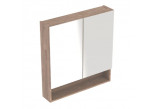 Geberit Selnova Square Zrkadlová skrinka, 58.8x85x17.5cm, z dwojgiem dverí, vlašský orech hickory