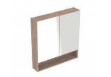 Geberit Selnova Square Zrkadlová skrinka, 78.8x85x17.5cm, z dwojgiem dverí, vlašský orech hickory