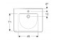 Geberit Selnova Comfort Umývadlo, B55cm, H15.5cm, T52.5cm, z prepadom, s otvorom pre batériu