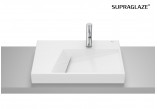 HORIZON Umývadlo na postavenie na dosku GEOMETRIC 60x42 cm s otvorom pre batériu biely lesklá Supraglaze®