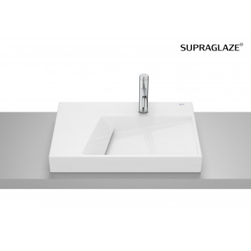 HORIZON Umývadlo na postavenie na dosku VIEW 60x42 cm s otvorom pre batériu biely lesklá Supraglaze®