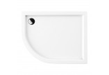 Akrylátové sprchová vanička sprchový štvrťkruhový OMNIRES RIVERSIDE, 80x100cm - biely lesklá 