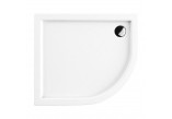 Akrylátové sprchová vanička sprchový štvrťkruhový OMNIRES RIVERSIDE, 90x80cm - biely lesklá 