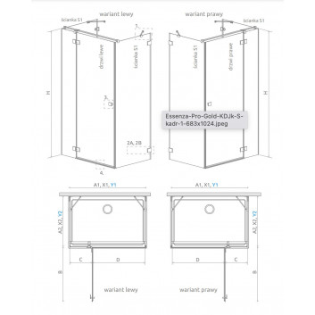 Front pre sprchový kút Radaway Idea Black KDJ+S 160, pravé, posuvné, sklo číre, 1600x2005mm, profil čierna