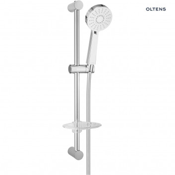 Sprchový set Oltens Driva EasyClick (S) Alling 60 s mydlovničkou - zlatý lesklá/biely
