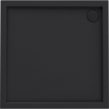 Oltens Superior akrylátová sprchová vanička 90x90 cm štvorcová - čierna matnéný