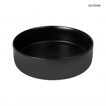 Oltens Lagde umývadlo 35,5 cm na dosku okrúhla S povrchom SmartClean - čierna matnéný 