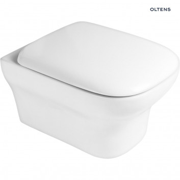 Súprava Oltens Gulfoss misa WC Závěsná PureRim S povrchom SmartClean s pozvoľným sklápaním sedadlo
