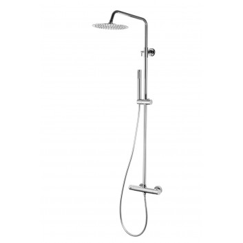 Sprchová zlatá Sprchový systém Corsan Lugo okrúhla Horná sprcha s batériou termostatickou a otočným výtokom wannową