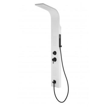 Panel sprchový Corsan Alto biely z čierne wykończeniem osvetelním LED i výtokovým ramenom