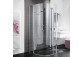 Štvrťkruhový sprchovací kút KERMI RAYA, 100x100x200cm, przejrzysta, KermiClean, strieborná profil