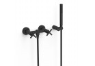 Batéria s dvoma kohútikmi stenová sprchové, TRES MONTBLANC - Čierny Matný