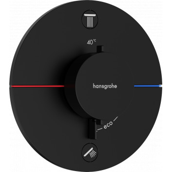 Batéria termostatická, podomietková do 2 prijímačov, Hansgrohe ShowerSelect Comfort S - Čierna Chróm Szczotkowany