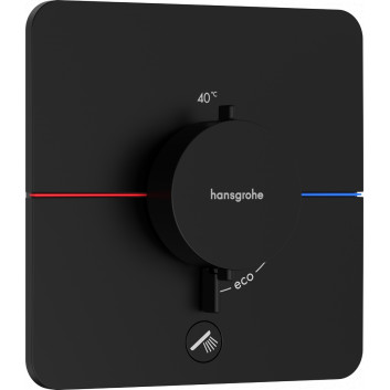 Batéria termostatická, podomietková do 1 prijímača s dodatočným výstupom, Hansgrohe ShowerSelect Comfort Q - Čierna Chróm Szczotkowany