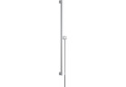 Sprchová tyč E Puro 90 cm z suwakiem EasySlide i hadicou przysznicowym Isiflex 160cm, Hansgrohe Unica - Chróm 