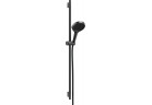 Sprchový set 130 3jet EcoSmart držák S Puro 90 cm PushSlider i tekstylnym hadicou sprchovým Designflex 160 cm, Hansgrohe Rainfinity - Čierna Chróm Szczotkowany