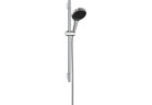 Sprchový set 130 3jet držák S Puro 65 cm PushSlider i tekstylnym hadicou sprchovým Designflex 160 cm, Hansgrohe Rainfinity - Chróm 