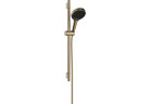 Sprchový set 130 3jet držák S Puro 65 cm PushSlider i tekstylnym hadicou sprchovým Designflex 160 cm, Hansgrohe Rainfinity - Bronz Szczotkowany
