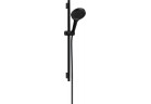 Sprchový set 130 3jet držák S Puro 65 cm PushSlider i tekstylnym hadicou sprchovým Designflex 160 cm, Hansgrohe Rainfinity - Čierna Matný