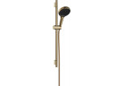 Sprchový set 130 3jet držák S Puro 65 cm PushSlider i tekstylnym hadicou sprchovým Designflex 160 cm, Hansgrohe Rainfinity - Zlatý Optyczny Leštený