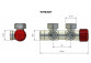 Ventil zespolony Komex Twins s termostatickou hlavicou, rohový, ľavé - chróm