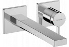 Páková umyvadlová batéria nástenná, podomietková s výtokovým ramenom 22,5 cm, Hansgrohe Tecturis E - Chróm