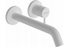 Páková umyvadlová batéria nástenná, podomietková s výtokovým ramenom 22,5 cm, Hansgrohe Tecturis S - Biely Matný