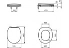 Klozetové sedátko. s sedadlom pre misy WC o wys. 355 mm, Ideal Standard CONTOUR 21 - Biely