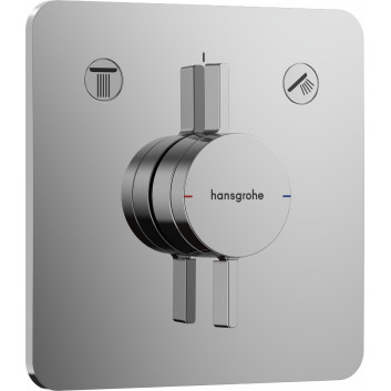 Batéria so zmiešavačom, podomietková do 2 prijímačov, Hansgrohe DuoTurn Q - Chróm 