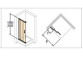 Rohový vstup, dverí posuvné 3-częściowe (1/2) 80x200 cm profile srebrne lesklá, sklo číre Anti-Plaque, Huppe Classics 2 