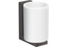 Pohár na zubné kefky na zuby, AXOR Universal Rectangular - Čierna Chróm Szczotkowany