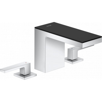 3-otvorová umyvadlová batéria 110 s umývadlovou výpusťou Push-Open, AXOR MyEdition - Chróm/Lustrzane Sklo 