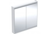 Zrkadlová skrinka z ComfortLight i dwojgiem dverí, montáž na stěnu, výška 90 cm, Geberit ONE - Hliník anodyzowane 