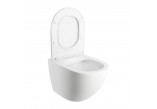 Bezkołnierzowa misa toaletná Závěsná s pozvoľným sklápaním sedadlo, 49x37 cm, Omnires Ottawa - Biely matnéný 