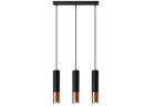 Lampa Závěsná Sollux Ligthing LOOPEZ 3L , GU10 3x40W, 3x12W LED, čierna/miedź